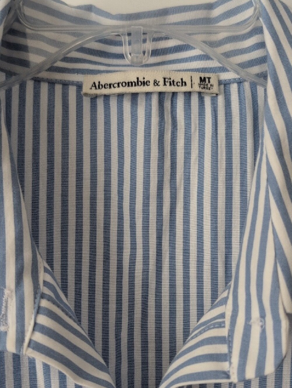 Abercrombie & Fitch Blue and White Striped Button-Front Shirt Dress - Picture 2 of 6